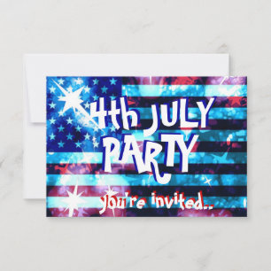 Invitación Fuegos artificiales 4 de julio fiesta