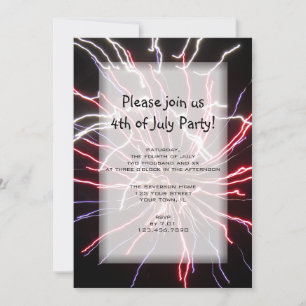 Invitación Fuegos artificiales 4 de julio Fiesta
