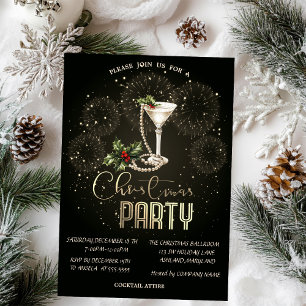 Invitación Fuegos Artificiales Cóctel de Navidad Compañía de