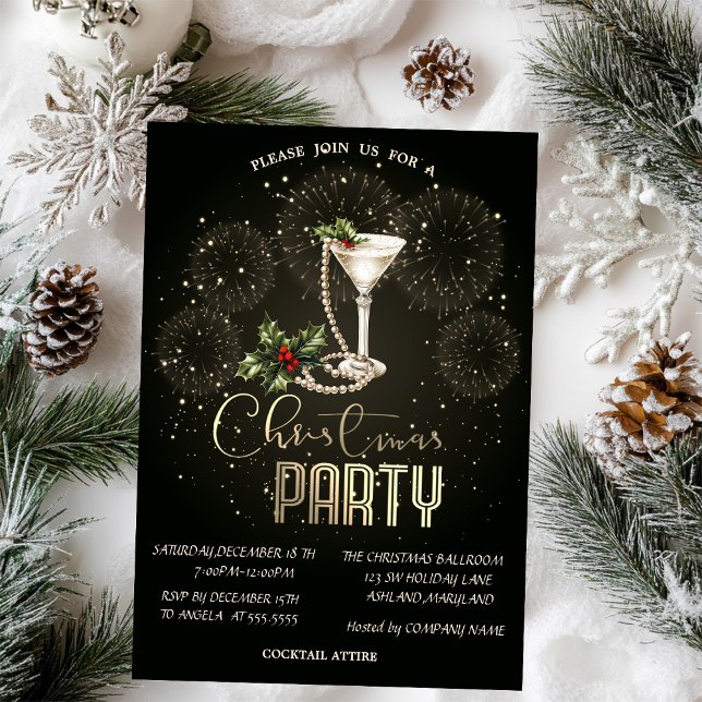 Invitación Fuegos Artificiales Cóctel de Navidad Compañía de  (Subido por el creador)