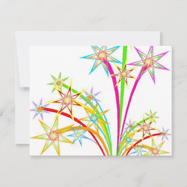 Invitación Fuegos artificiales de celebración (Anverso)