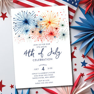 Invitación Fuegos artificiales de chisporroteo en la celebrac