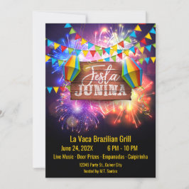 Invitación Fuegos artificiales de Festa Junina