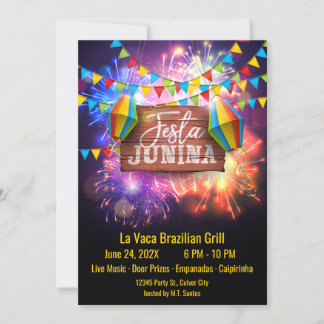 Invitación Fuegos artificiales de Festa Junina