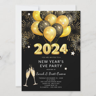 Invitación Fuegos artificiales de Fiesta de Nochevieja 2023