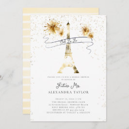 Invitación Fuegos artificiales de oro moderno Eiffel Paris Br