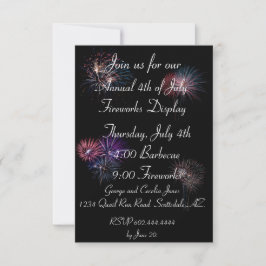 Invitación Fuegos artificiales del 4 de julio