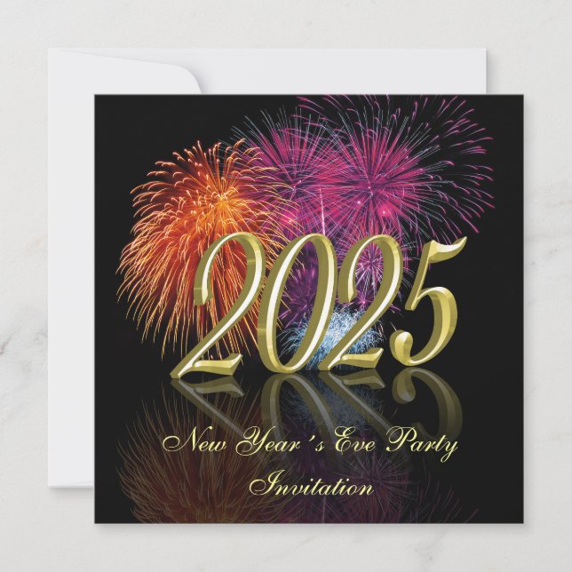 Invitación Fuegos artificiales del Año Nuevo 2025 (Anverso)