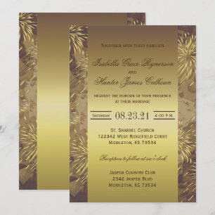 Invitación Fuegos artificiales del Boda Dorado