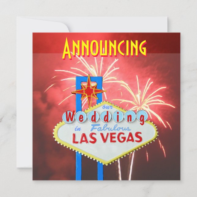 Invitación Fuegos artificiales del Boda Las Vegas (Anverso)