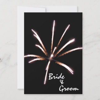 Invitación Fuegos artificiales en el Boda de verano negro