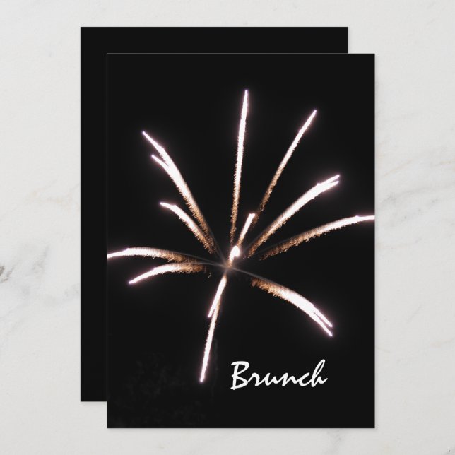Invitación Fuegos artificiales en el brunch posterior a la bo (Anverso / Reverso)