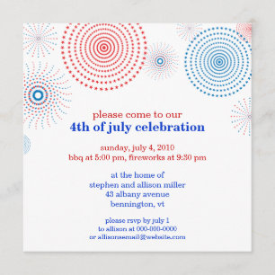 Invitación Fuegos artificiales en el cuarto fiesta