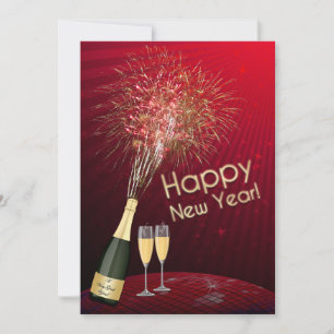 Invitación Fuegos artificiales en Nochevieja vamos a celebrar