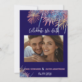 Invitación Fuegos Artificiales Patrióticos Elegantes | Boda d