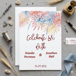 Invitación Fuegos artificiales patrióticos elegantes | Boda d