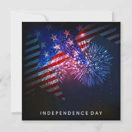 Invitación Fuegos artificiales y la bandera de Estados Unidos