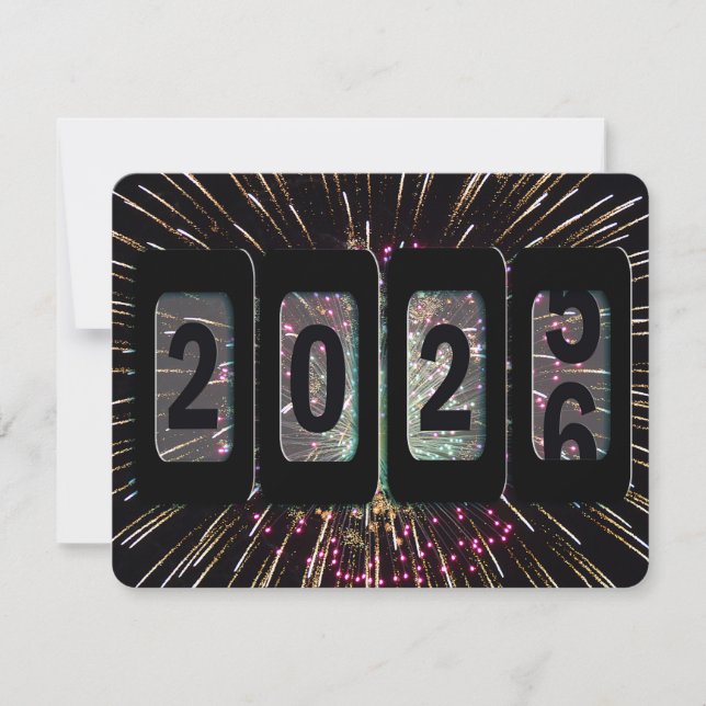 Invitación Fuegos artificiales y Odómetro 2025 Fiesta de Año  (Anverso)