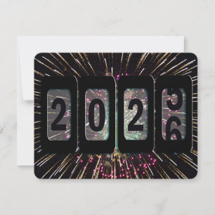 Invitación Fuegos artificiales y Odómetro 2025 Fiesta de Año