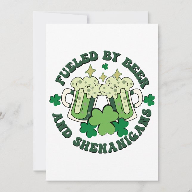 Invitación Fueled By Beer And Shenanigans (Anverso)