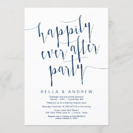 Invitación Fuente azul marino moderna editable, casamiento fu