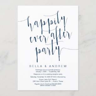 Invitación Fuente azul marino moderna editable, casamiento fu