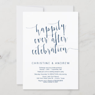 Invitación Fuente azul marino moderna editable, casamiento fu