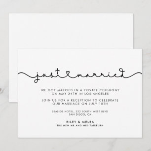 Invitación Fuente con corazón conectado Casi casados