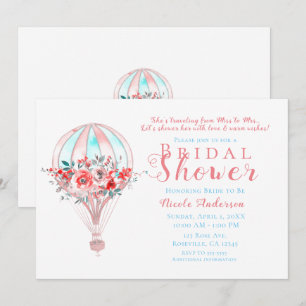 Invitación Fuente de aire caliente floral Viajes Bridal Showe