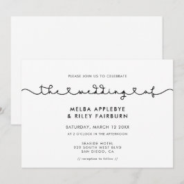 Invitación Fuente de corazón conectado lindo boda