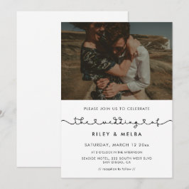 Invitación Fuente de corazón conectado lindo para foto de bod