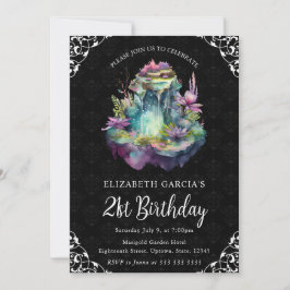 Invitación Fuente de Hadas de Fantasía en Acuarela Cumpleaños