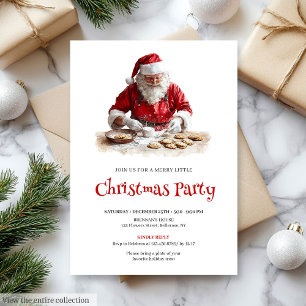 Invitación Fuente de letra de Santa Claus vintage Cena de Nav