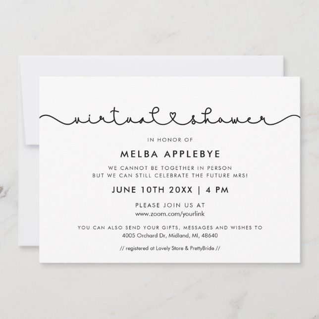 Invitación Fuente del corazón de conexión Cuidada ducha de no (Anverso)