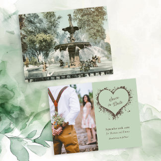 Invitación Fuente del Forsyth Savannah Foto de Save the Date