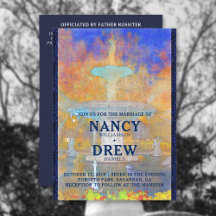 Fuente del parque acuático Forsyth Park en Boda no