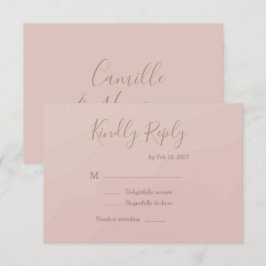 Invitación Fuente manuscrita elegante con acuarela rosa RSVP