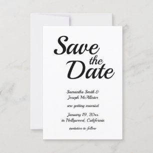 Invitación Fuente moderna juguetona negro y blanco