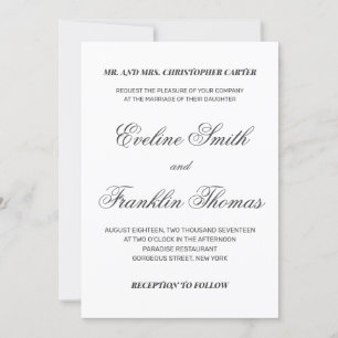 Invitación Fuente moderna y elegante de escritura caligráfica