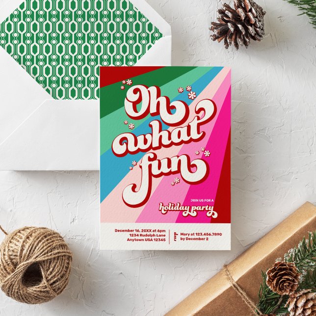 Invitación Fuente retro Oh Qué Fiesta de Navidades divertidos (Subido por el creador)