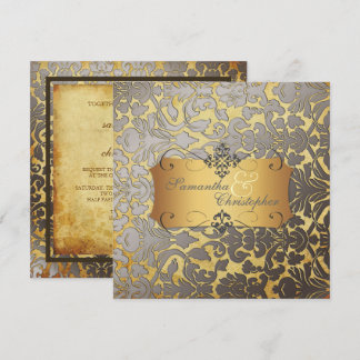 Invitación Fuentes PixDezines Vintage Damask/DIY...