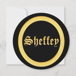 Invitación Fuentes Sheffey - Monograma negro y dorado