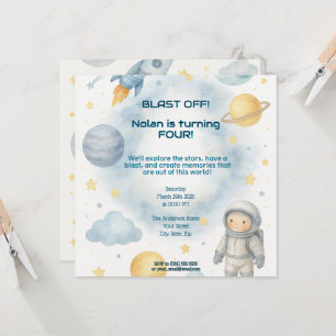 Invitación Fuera de este cómic mundial   Fiesta espacial - Cu