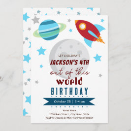Invitación Fuera de este mundo, cuarto cumpleaños