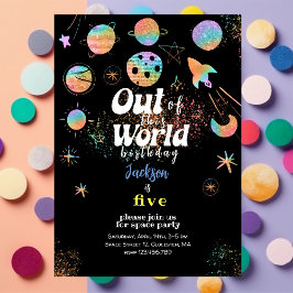 Invitación Fuera de este mundo de la aventura espacial niños