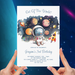 Invitación Fuera de este mundo Espacio exterior Cumpleaños nú