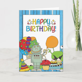 Invitación Fuera de este mundo invitan al cumpleaños de Robot