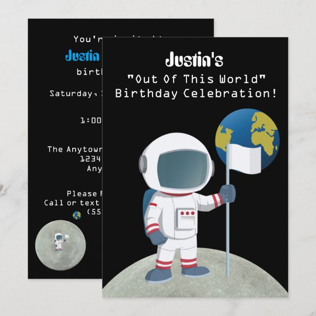 Invitación Fuera de este partido mundial de cumpleaños de ast (Anverso / Reverso)