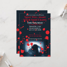 Invitación Fuera de tu fiesta de Halloween crema