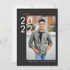 Invitación Fuera del centro | Oscuro | Graduación fotográfica